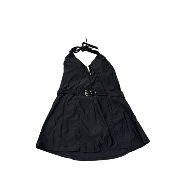 Venus Slimming Swim Dress Black Halter Belted One Piece Swimsuit Womens 16 - Picture 5 of 14